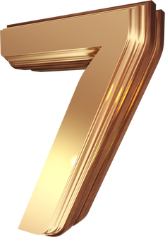 Creative gold 3d number rendering number 7